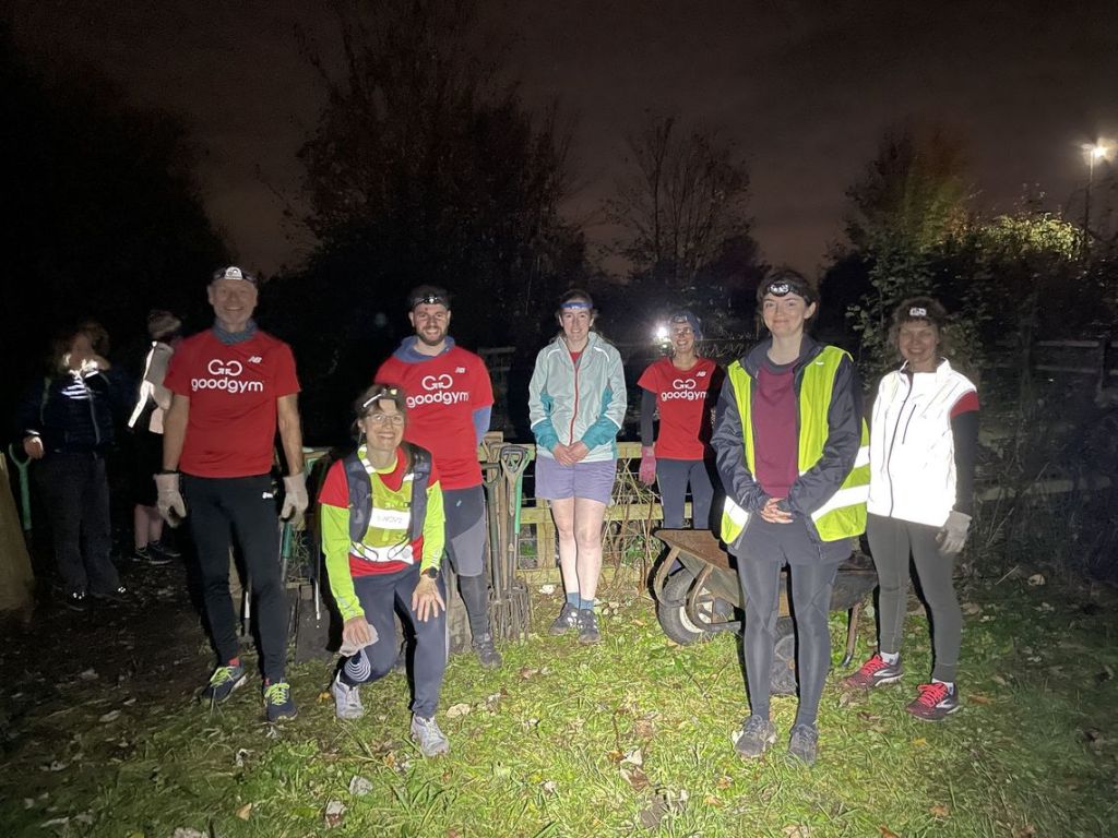 Some members of GoodGym after the dig